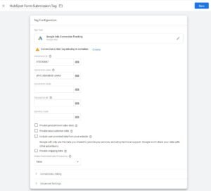 HubSpot Form Submission Tag in Google Tag Manager